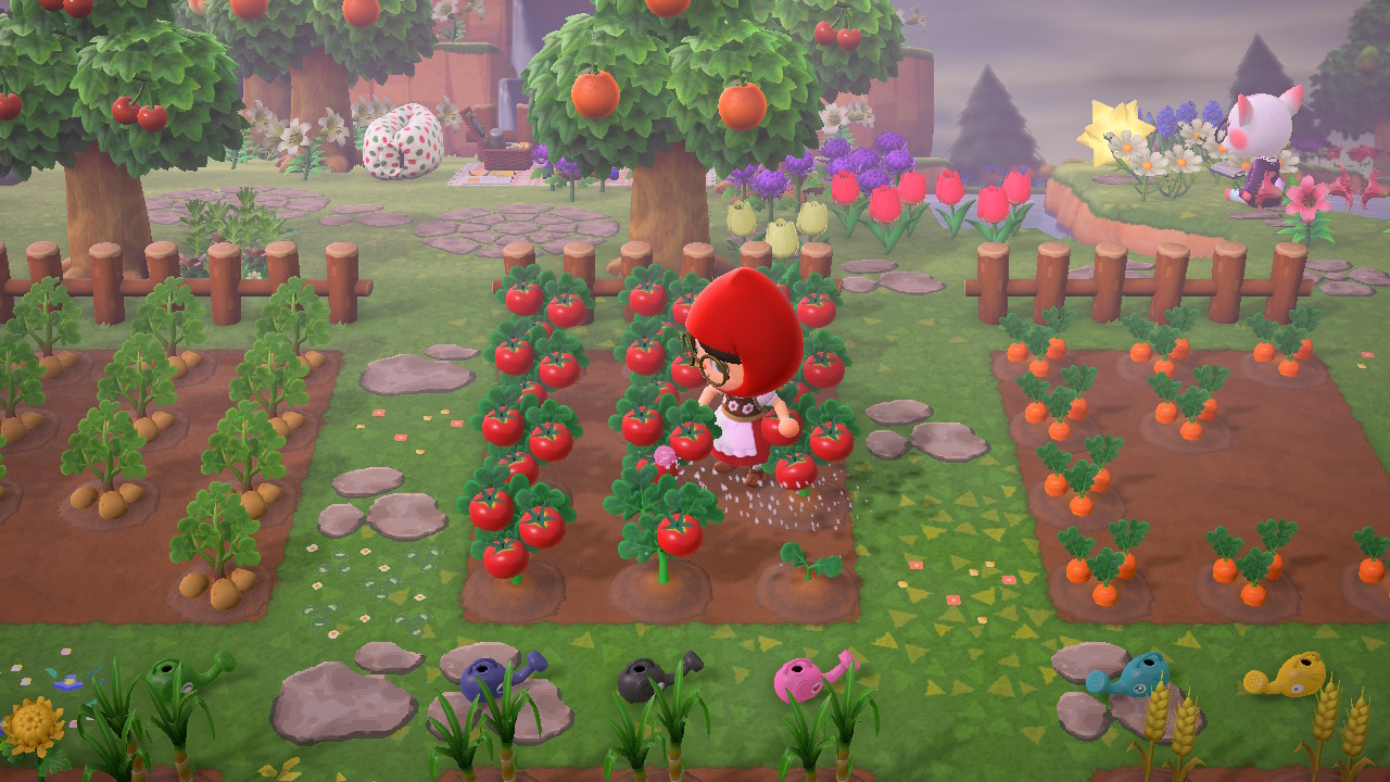 Animal Crossing Watering Vegetables