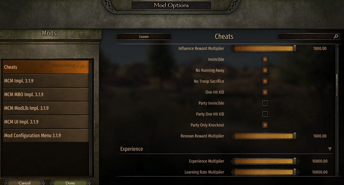 Bannerlord Cheats