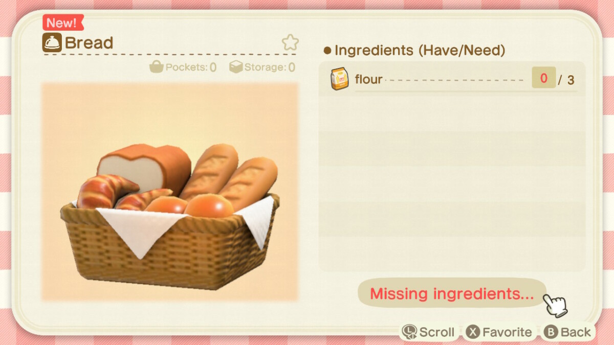 Animal Crossing Bread Recipe