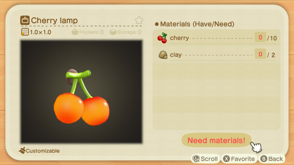 Animal Crossing Cherry Lamp