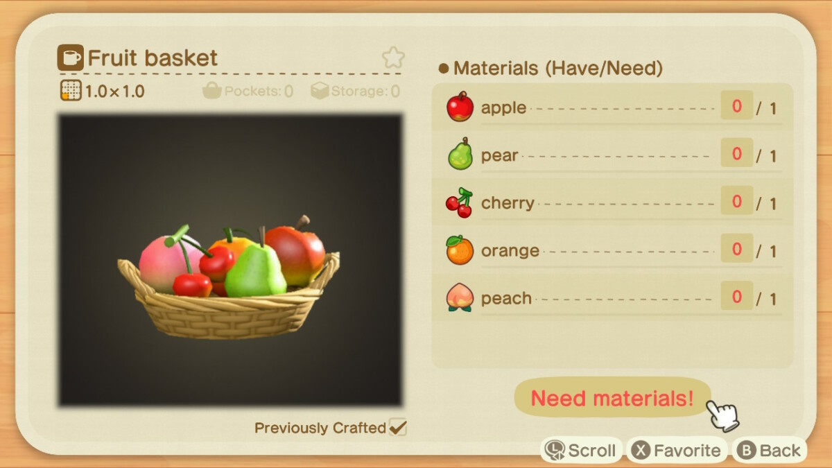 Animal Crossing Fruit Basket