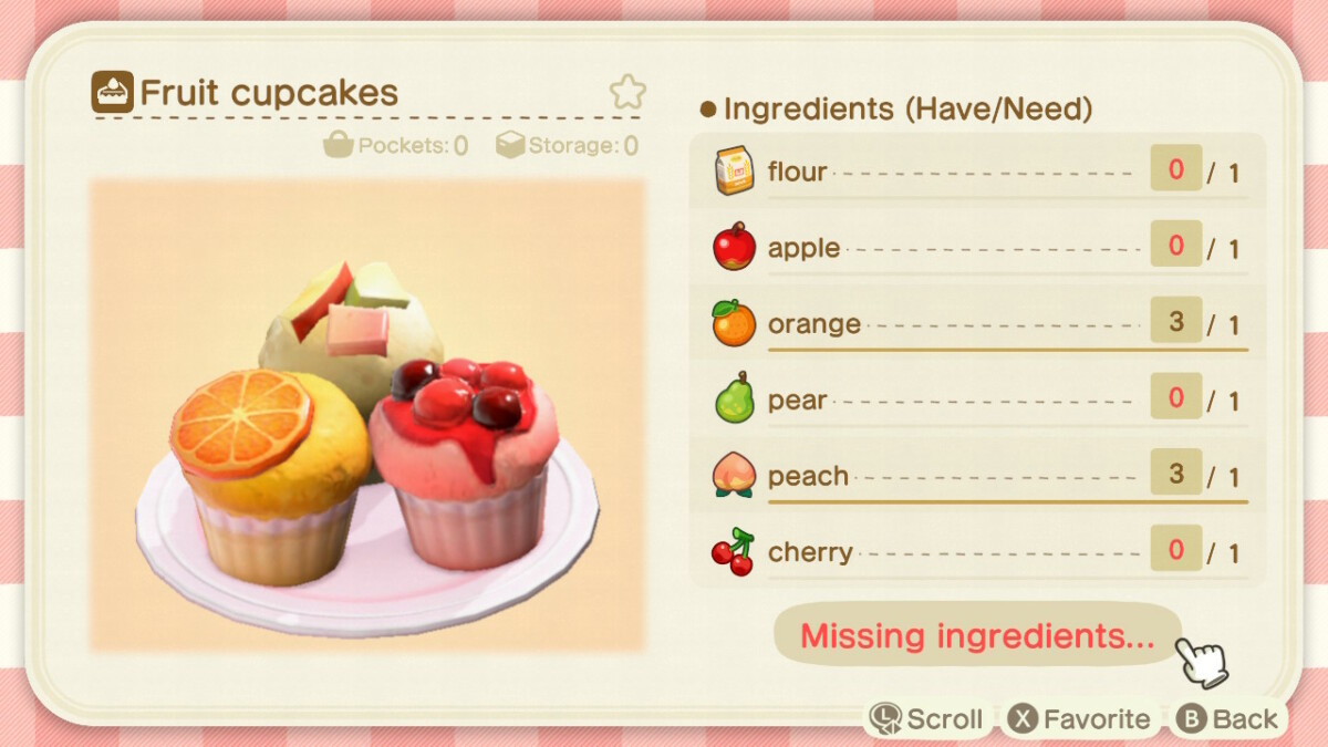 Animal Crossing Fruit Cupcakes Recipe