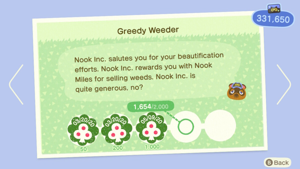 Animal Crossing Greedy Weeder