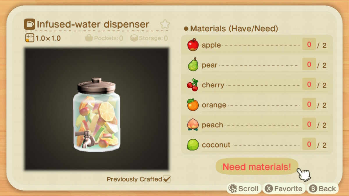Animal Crossing Infused Water Dispenser