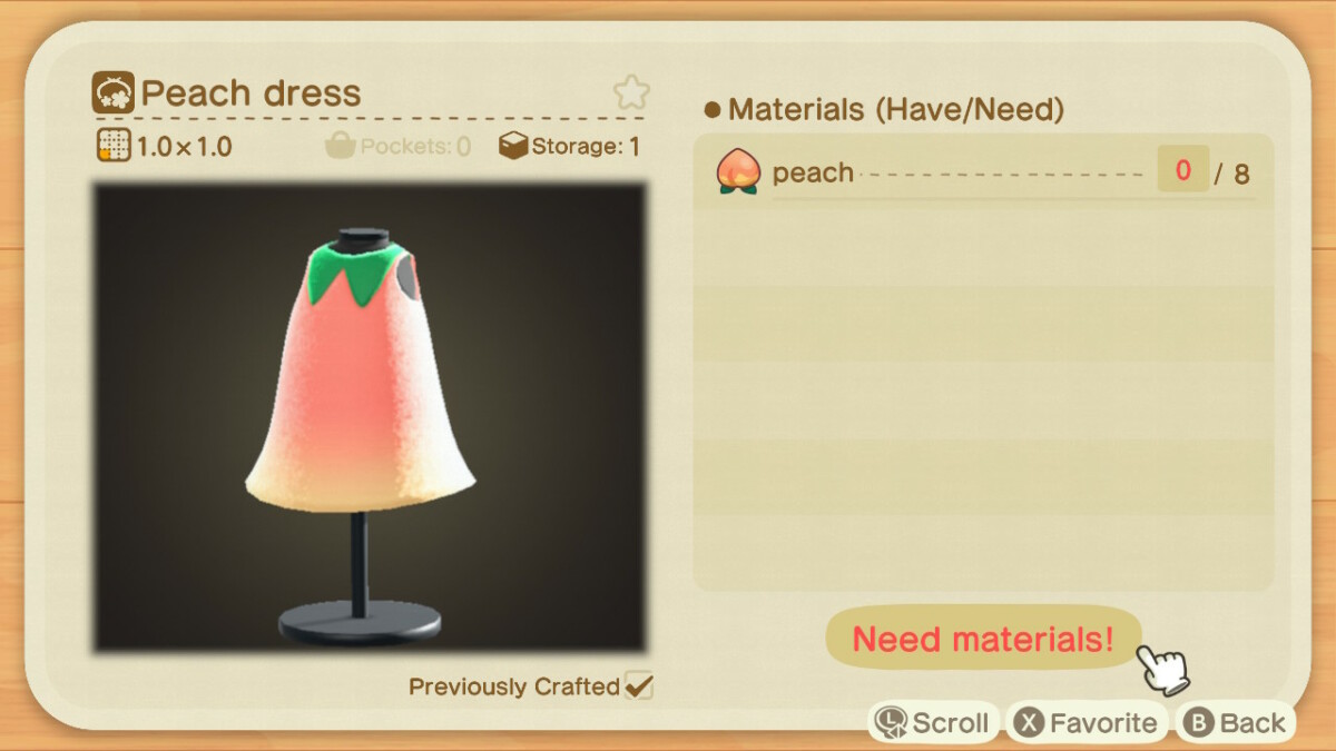Animal Crossing Peach Dress