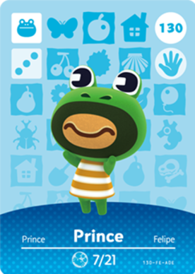 Animal Crossing Prince Amiibo Card