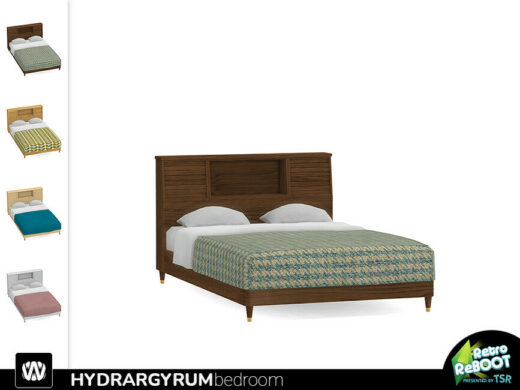 Top 10 Best Sims 4 Bed CC 2024   Hydrargyrum Retro Bed 520x390 