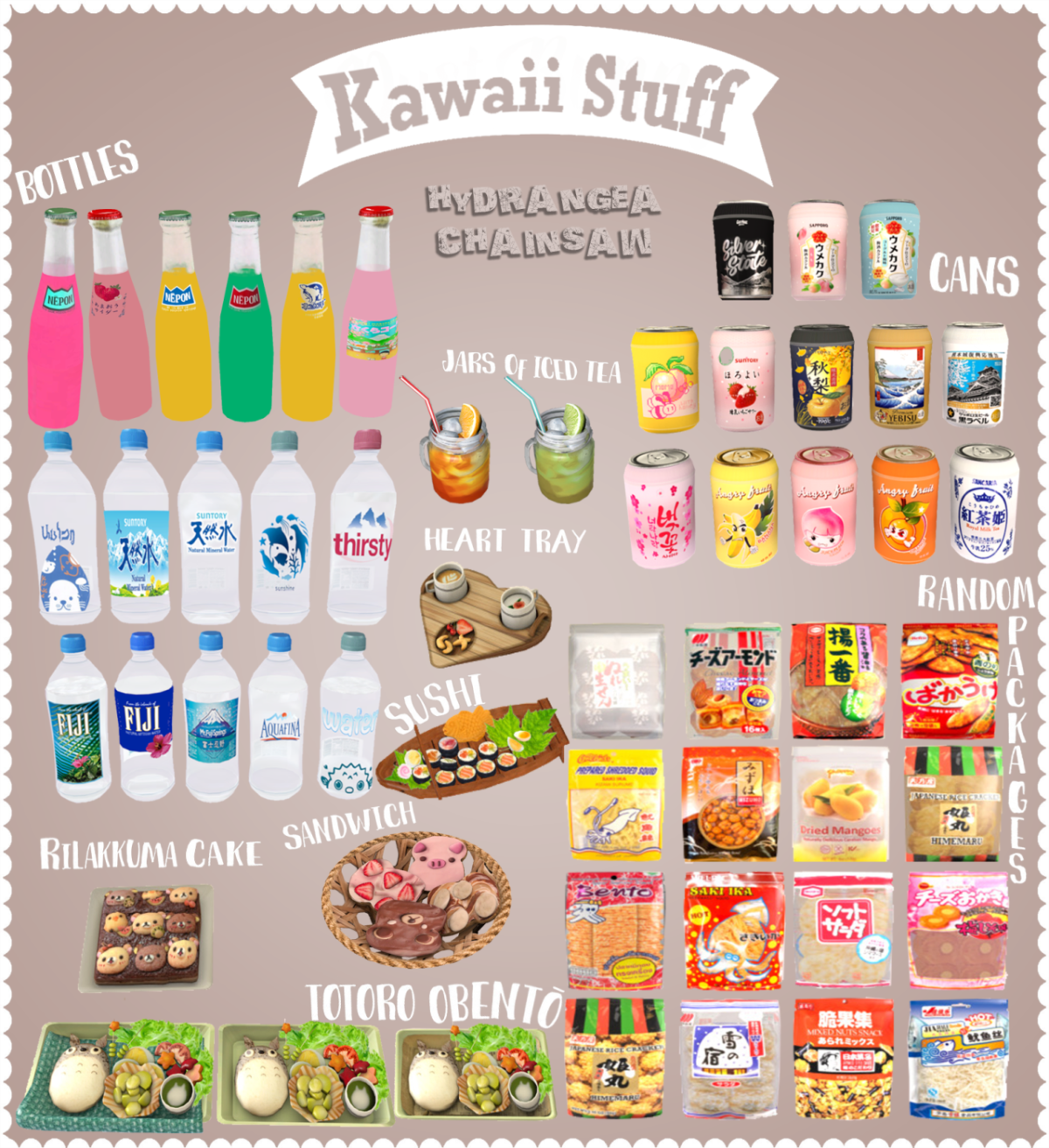 Kawaii Stuff Food & Drinks Set