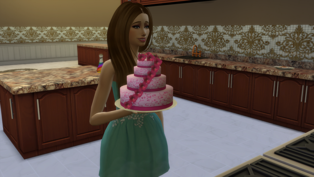 Top 10 Best Sims 4 Wedding Cake CC 2024   Pink Rose Swirl Cake 1024x576 