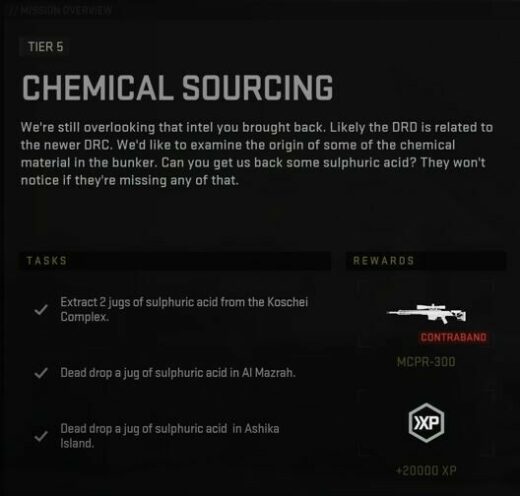 Chemical Sourcing Mission Guide DMZ