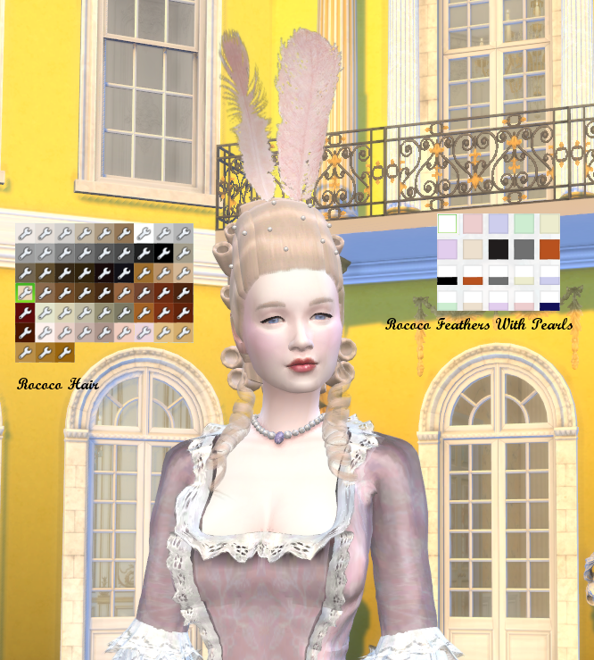 Rococo Hair & Feathers And Pearls Accessory
